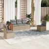 vidaXL Garden Sofa Set Beige PE rattan 5-piece Modular Garden Sofa Set