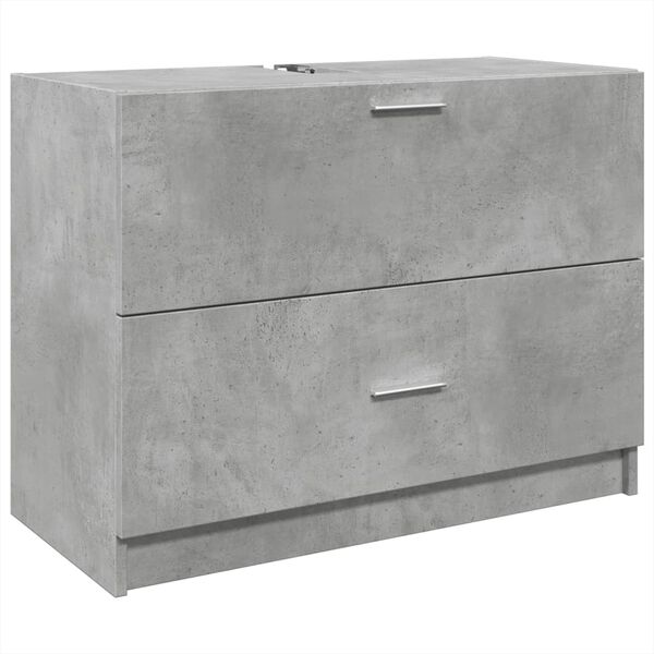 vidaXL Sink Cabinet Concrete Grey Engineered Wood 30.7x14.6x23.2 in