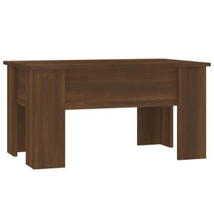 vidaXL Coffee Table Brown Oak Engineered Wood Medium Adjustable Armrests