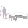 vidaXL Patio Sofa with Cushions Round Beige Poly Rattan