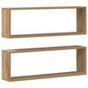 vidaXL Wall Shelf 2 pcs Artisan oak 80 x 15 x 26 cm Engineered wood