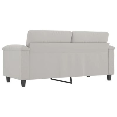 vidaXL 2-Seater Sofa Light Gray 55.1" Microfiber Fabric