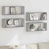 vidaXL Wall Cube Shelf Set of 4 Grey Sonoma Engineered Wood