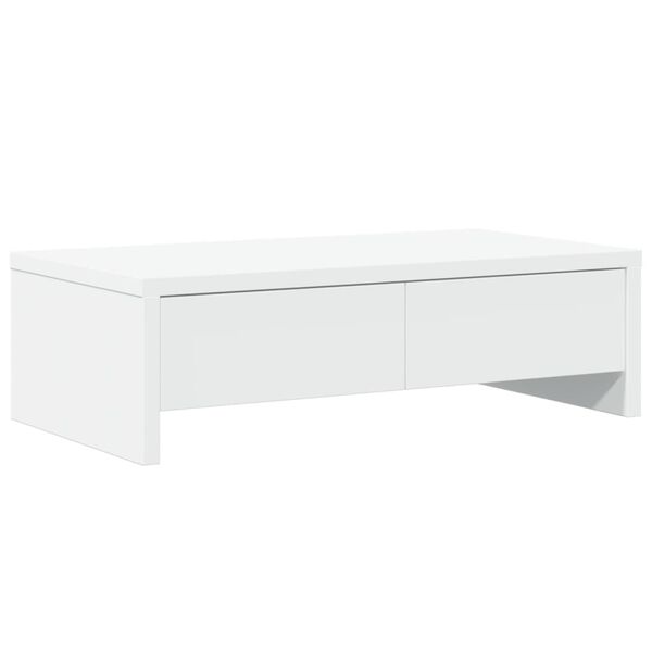 vidaXL Monitor Stand with Drawers White 19.7x10.6x5.9" Engineered Wood