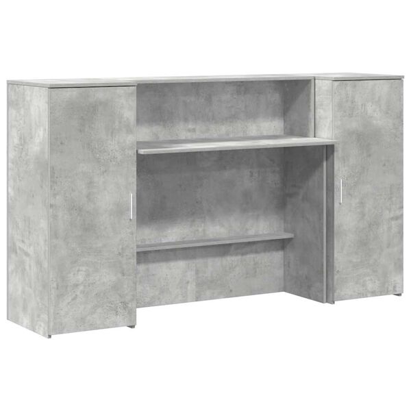 vidaXL Reception Desk Concrete gray Engineered wood 70.9 in