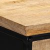 vidaXL Writing Table Natural and Black Solid Mango Wood, Engineered Wood
