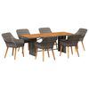 vidaXL Garden Dining Set with Cushion 7 pcs Gray and brown poly rattan