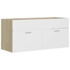 vidaXL Bathroom Furniture Set White and sonoma oak