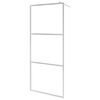 vidaXL Walk-in Shower Wall with Whole Frosted ESG Glass 45.3"x76.8"