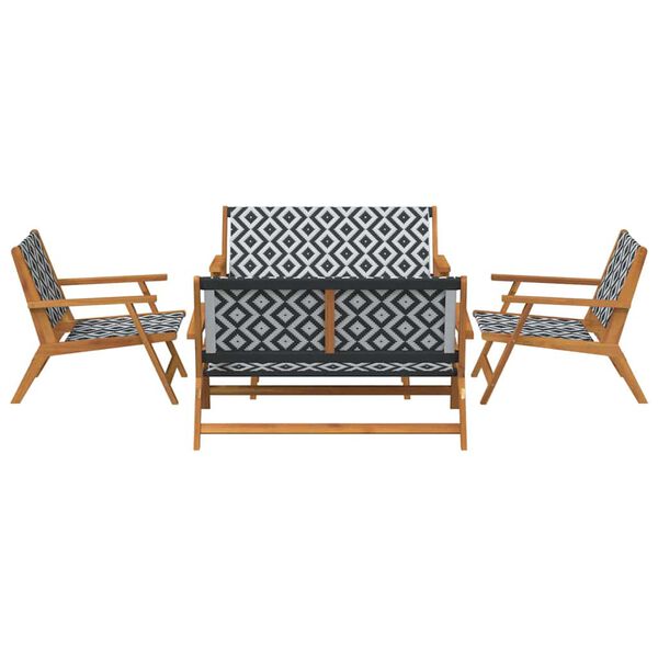 vidaXL Garden Chairs with Table 5 pcs Black 35.4" x 17.7" x 15.7