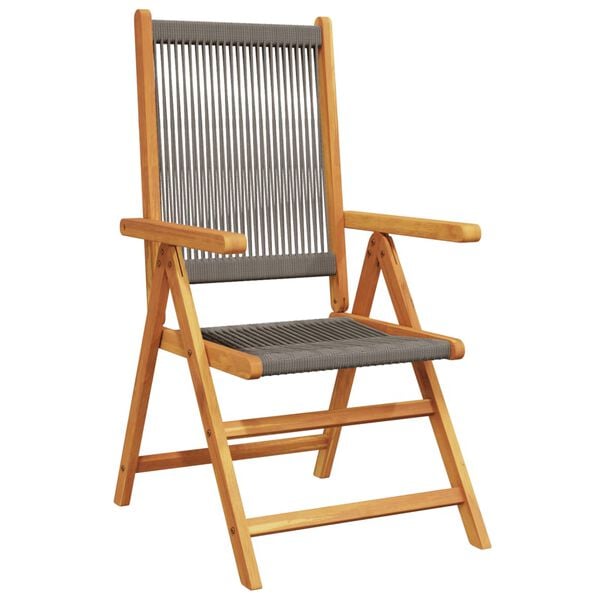 vidaXL Garden Chair Set of 4 Grey Solid acacia wood with an oil finish