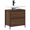 vidaXL Bathroom Sink Cabinet Brown Oak Engineered wood, Steel Medium