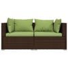 vidaXL Garden Lounge Set Brown, Green