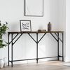 vidaXL Console Table Smoked oak Engineered wood 55.1 in Adjustable Feet