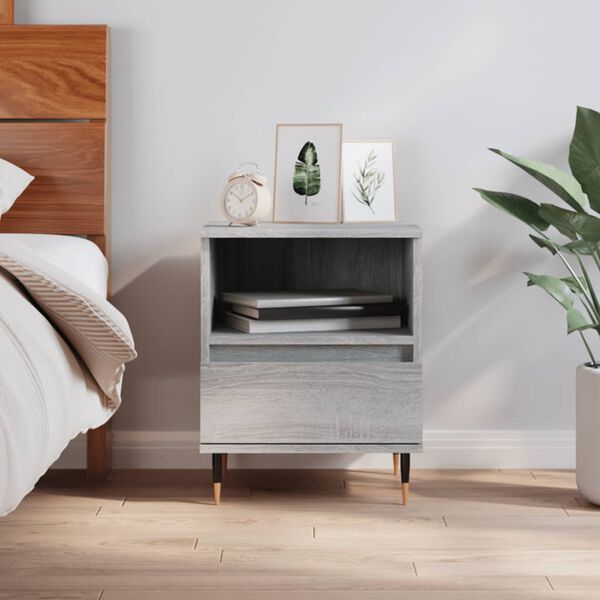 vidaXL Bedside Cabinet Gray Sonoma Engineered wood Medium