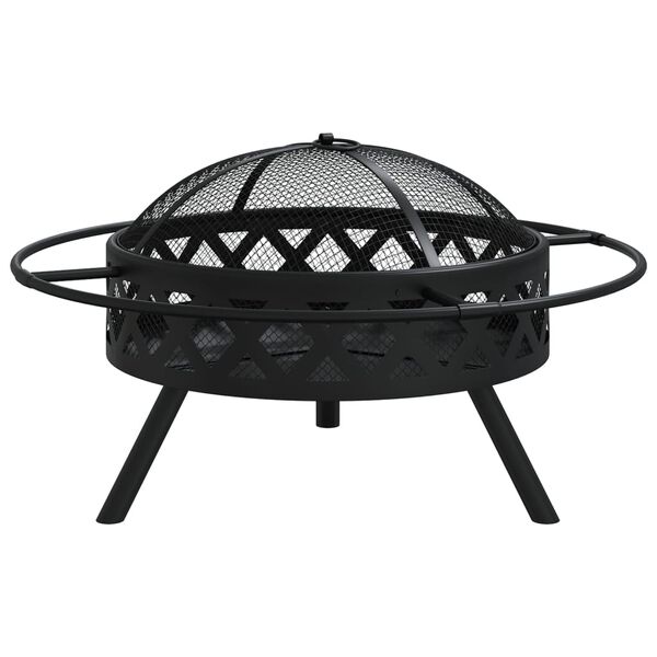 vidaXL Fire Pit with Poker 27.6 " XXL Steel