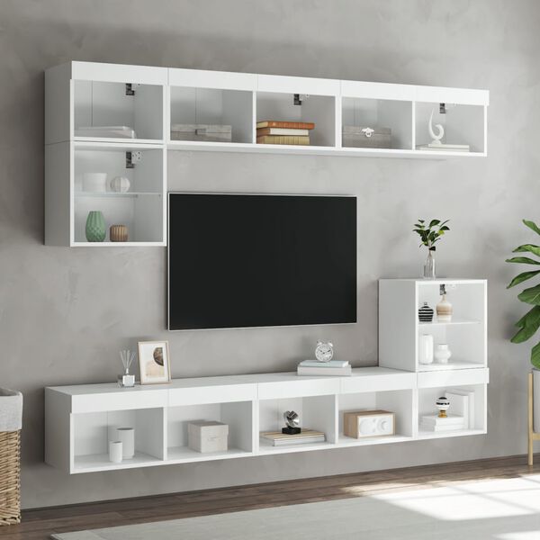 vidaXL TV Cabinet White Engineered wood Standard TV Cabinet