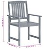 vidaXL Garden Chair Set of 8 Grey Solid Acacia wood Medium Durable