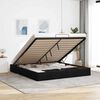 vidaXL Ottoman Bed Frame Black Polyester, Metal, Plywood, Engineered Wood
