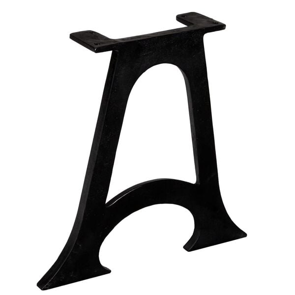 vidaXL Coffee Table Leg Set of 2 Black Solid Cast Iron Medium Durable