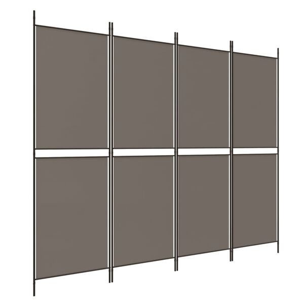 vidaXL 4-Panel Room Divider Anthracite 78.7"x70.9" Fabric