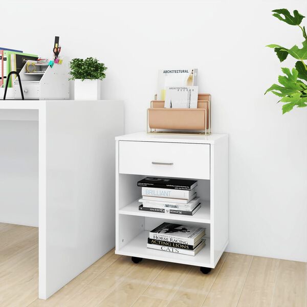 vidaXL Storage Cabinet White Engineered Wood Medium Storage Cabinet
