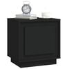 vidaXL Bedside Cabinet Set of 2 Black Engineered wood Medium