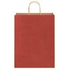 vidaXL Paper Bags 250 pcs with Handles Red 12.6x4.7x16.5"