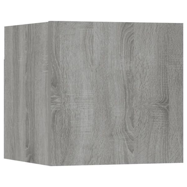 vidaXL Wall-mounted TV Cabinet Set of 8 Grey Sonoma Engineered Wood