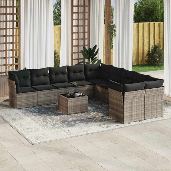 vidaXL Garden Sofa Set Light Grey, Dark Grey