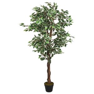vidaXL Artificial Ficus Tree Green Wooden trunks Extra Tall