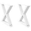 vidaXL Coffee Table Leg White Powder-coated steel Adjustable height