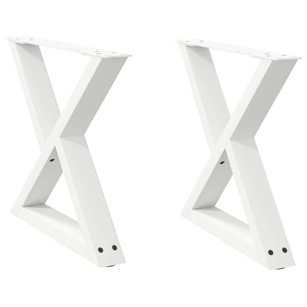 vidaXL Coffee Table Leg White Powder-coated steel Adjustable height