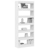 vidaXL Book Cabinet White 31.50 x 11.81 x 77.95 in Engineered Wood
