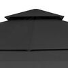 vidaXL Gazebo with Double Extending Roofs 9.8'x9.8'x9' Anthracite 0.6 oz/ft²