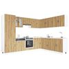 vidaXL Kitchen Cabinet Set Artisan Oak Engineered Wood and Glass