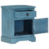 vidaXL Bedside Table Blue Solid Mango Wood Bedside Table Rectangular