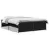 vidaXL Bed Frame Black Engineered wood and metal Double Durable