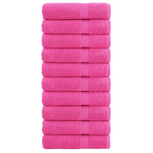 vidaXL Bath Towel Set of 10 Pink 100% Cotton 39.4 x 59.1 in Bath Towel