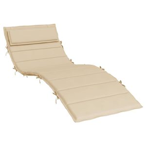 vidaXL Sun Lounger Cushion Beige Oxford fabric 70.9" x 23.6" x 1.6