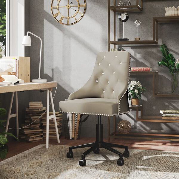vidaXL Swivel Office Chair Light Gray Velvet
