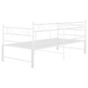 vidaXL Sofa Bed Frame White Powder-coated metal Standard Single