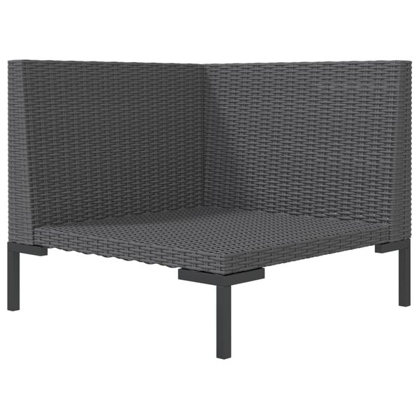 vidaXL Garden Sofa Dark gray, Black