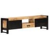 vidaXL TV Cabinet Brown and Black Rough Mango Wood, Iron