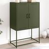 vidaXL Highboard Olive Green Steel Medium Highboard Rectangular