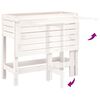 vidaXL Garden Planter White Solid Pine Wood Medium Foldable