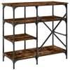 vidaXL Baker's Rack Smoked Oak 35.4"x15.7"x33.1" Engineered Wood and Metal