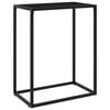 vidaXL Console Table Black Tempered glass and powder-coated steel Medium