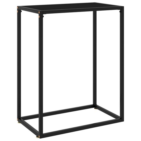 vidaXL Console Table Black Tempered glass and powder-coated steel Medium