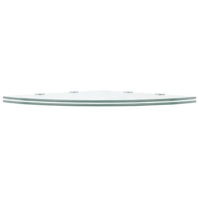 vidaXL Corner Shelves 2 pcs with Chrome Supports Glass Clear 17.7"x17.7"